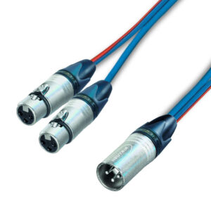 Neutrik Male XLR to 2x Female XLR Twin 1 Pair
